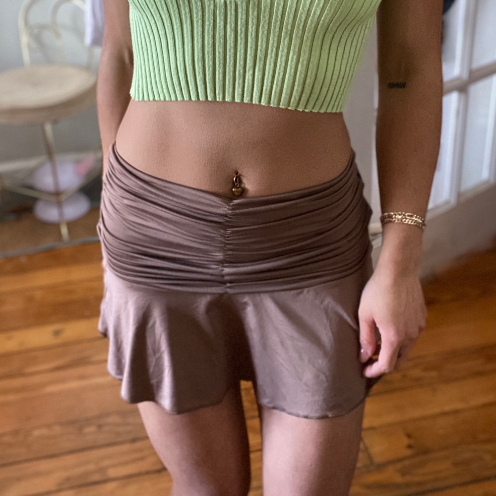 Y2K Ruched Mauve Skirt